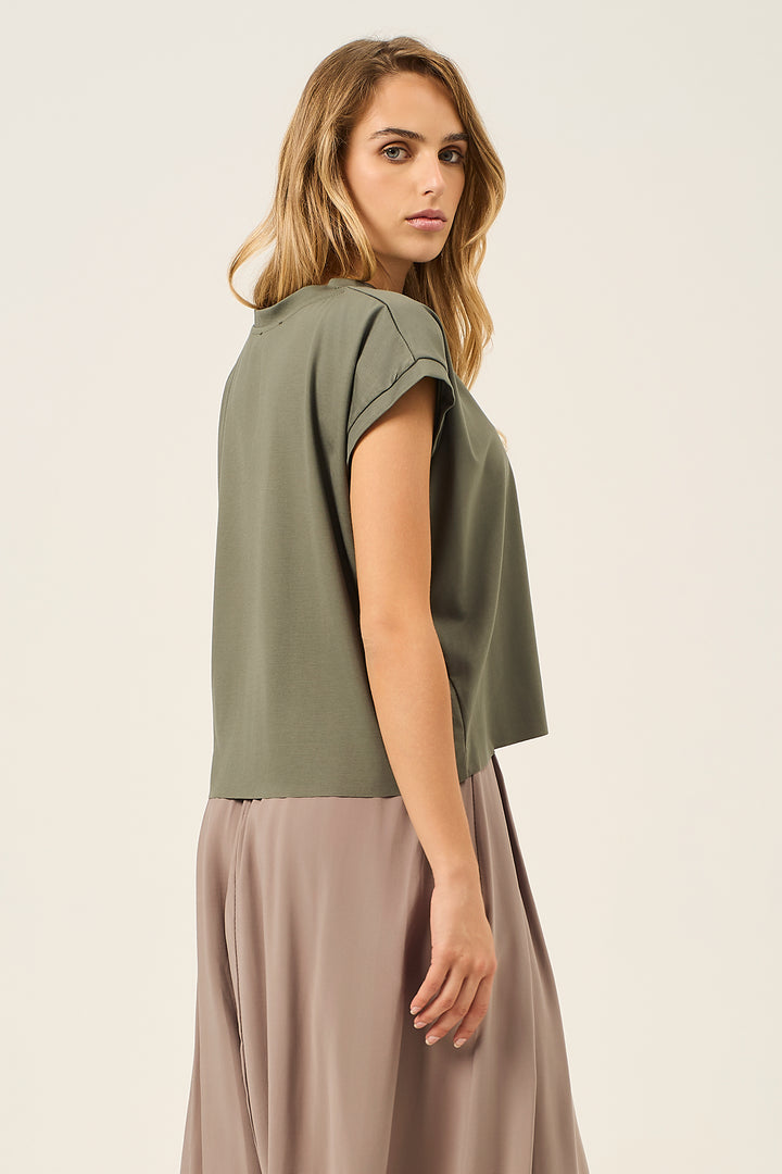 T-shirt in viscosa stretch