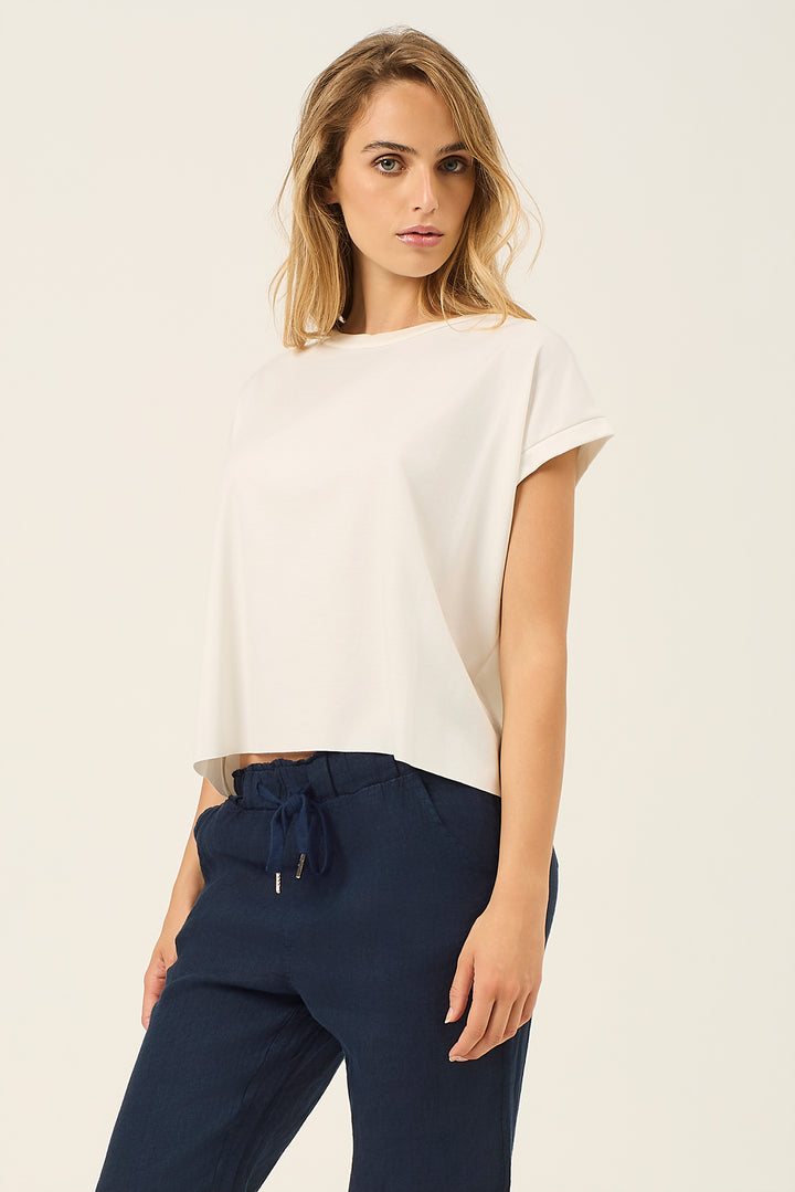 T-shirt in viscosa stretch