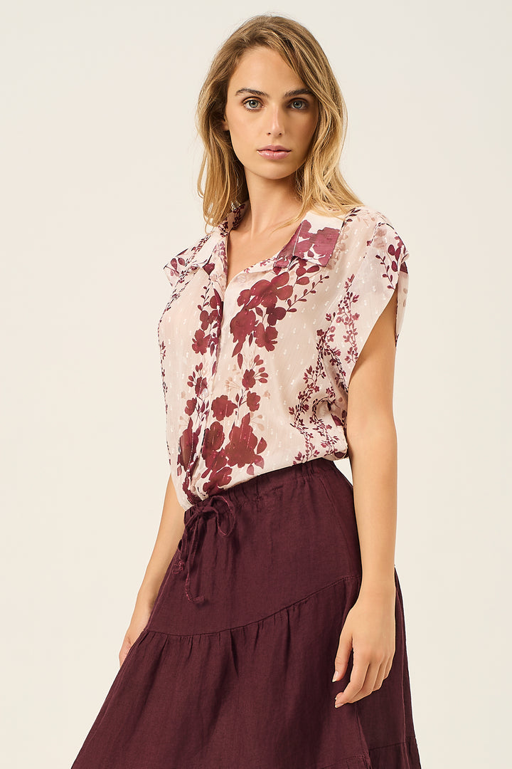 Camicia manica corta fantasia floreale