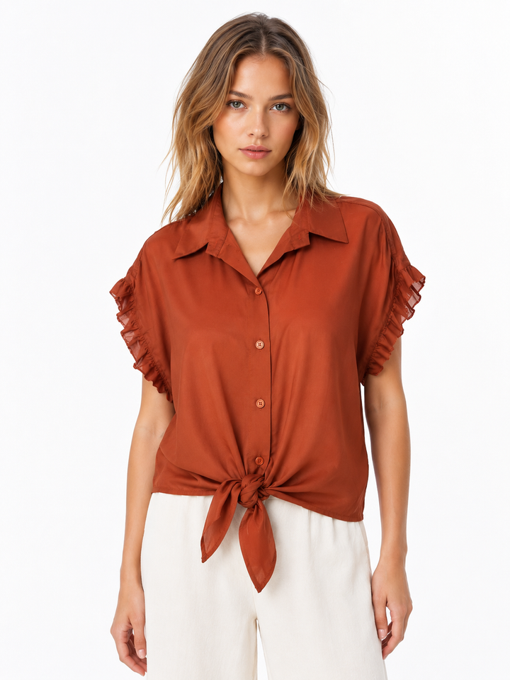 Camicia con manica volant