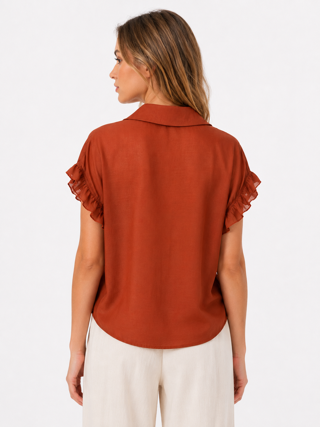 Camicia con manica volant