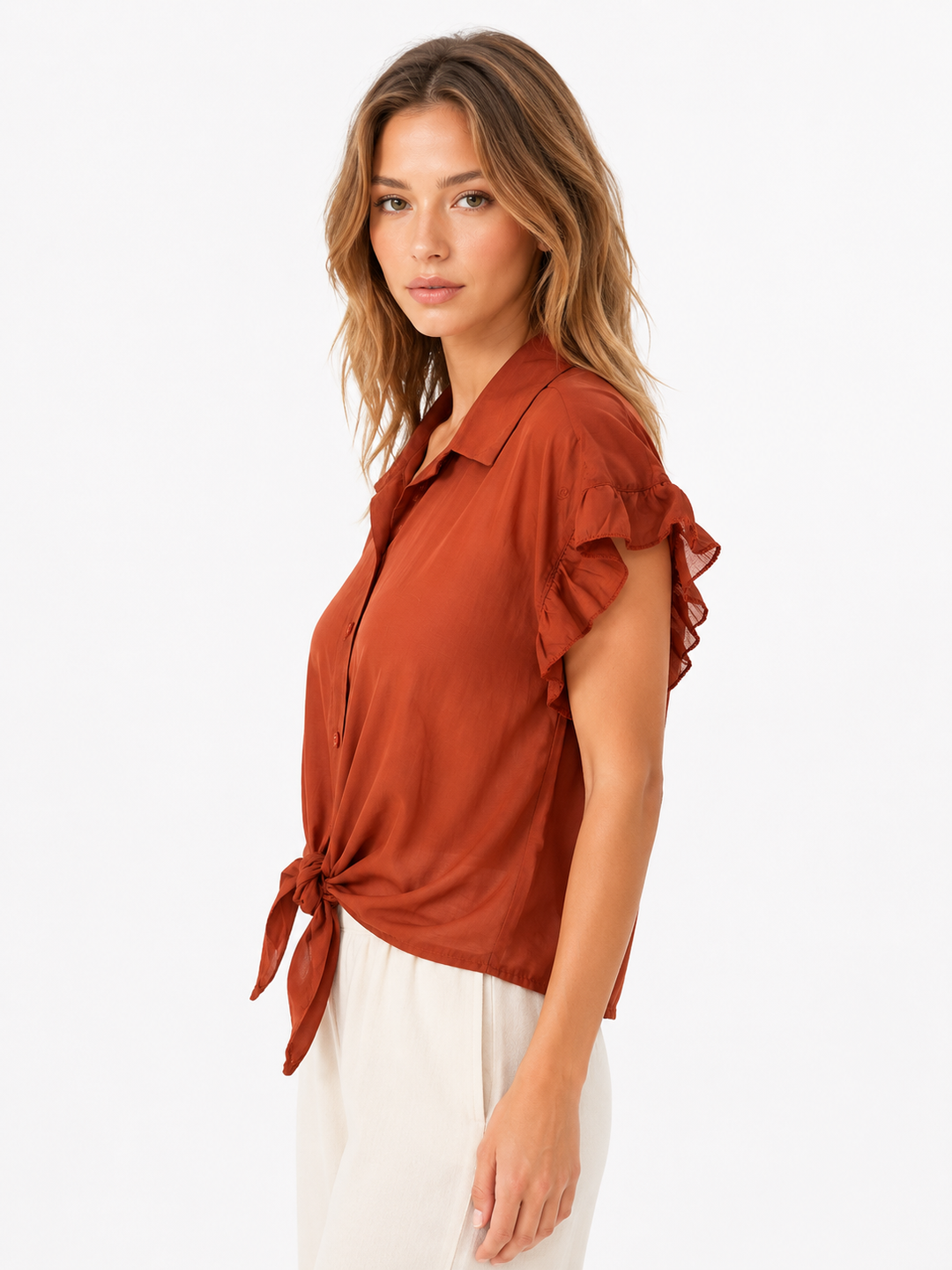 Camicia con manica volant