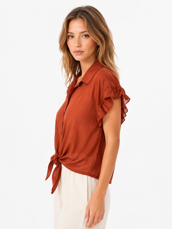 Camicia con manica volant