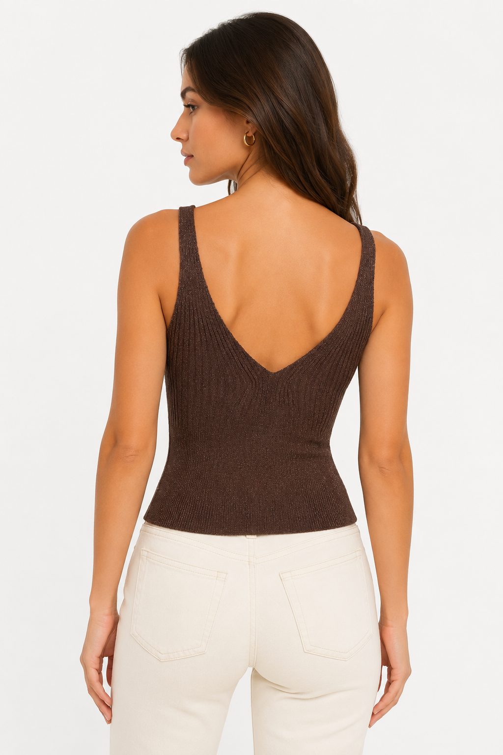 Top in maglieria con filo lurex
