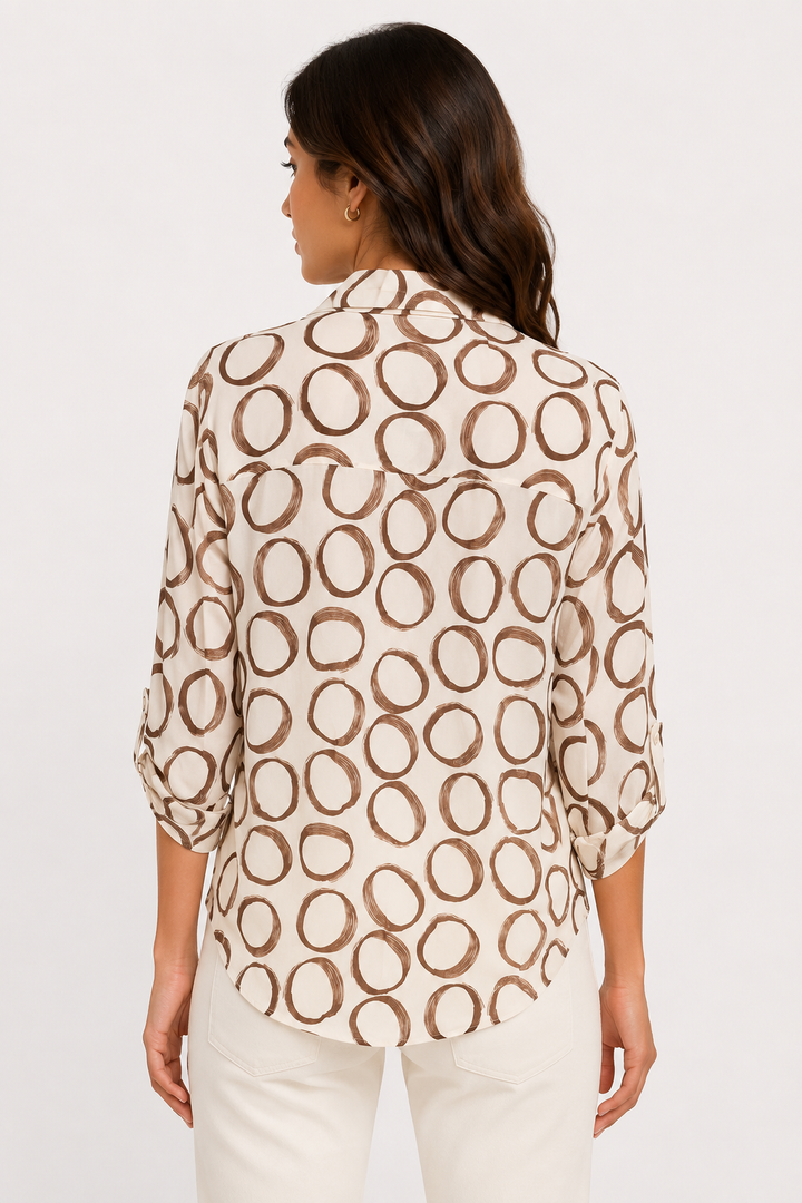 Camicia in mussola fantasia cerchi