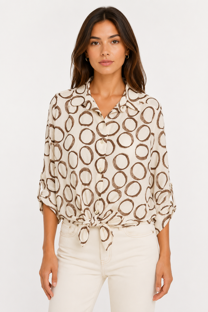 Camicia in mussola fantasia cerchi
