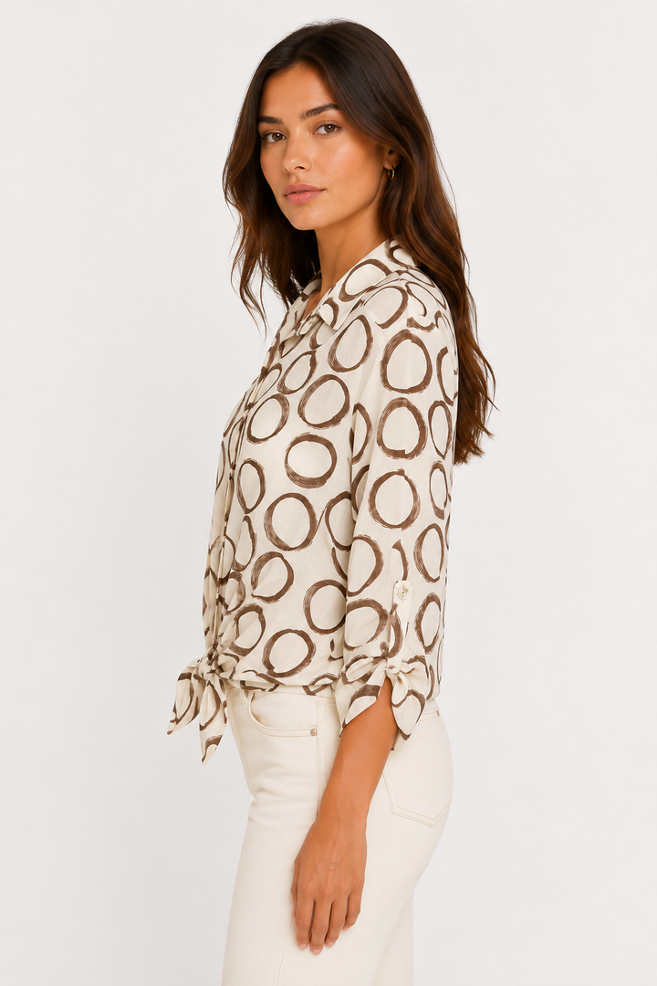 Camicia in mussola fantasia cerchi