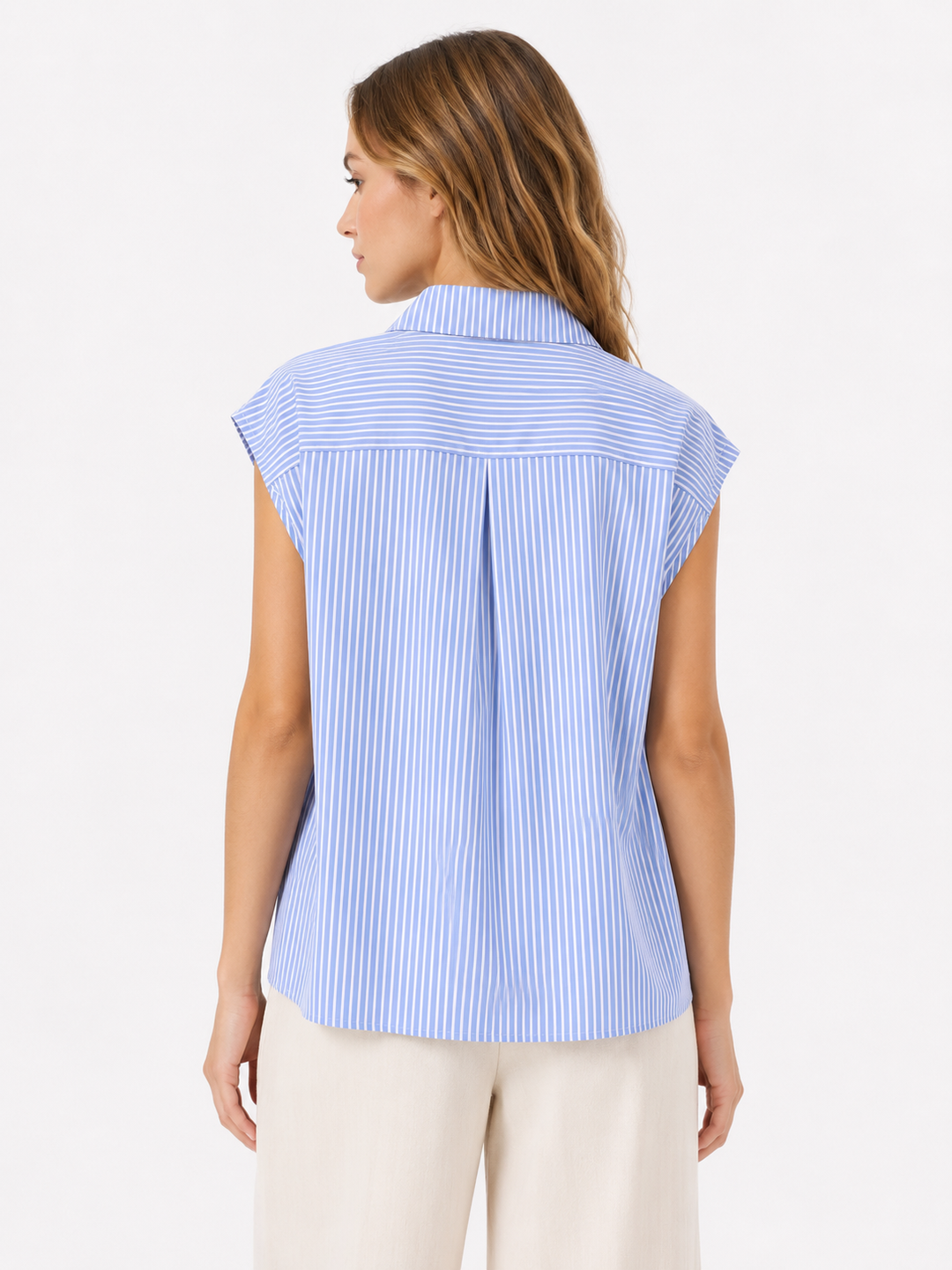 Camicia gessata con bottoni gioello