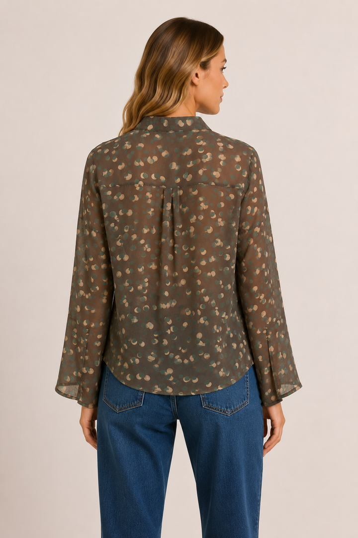 Camicia fantasia pois con alamari