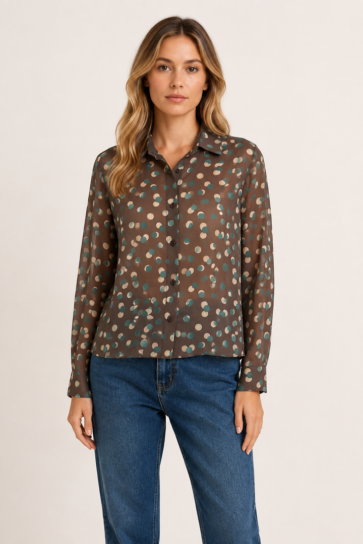 Camicia fantasia pois multicolor