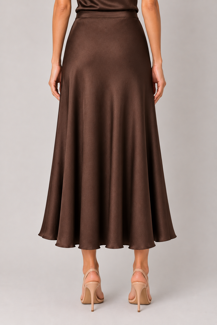 Gonna lunga in satin