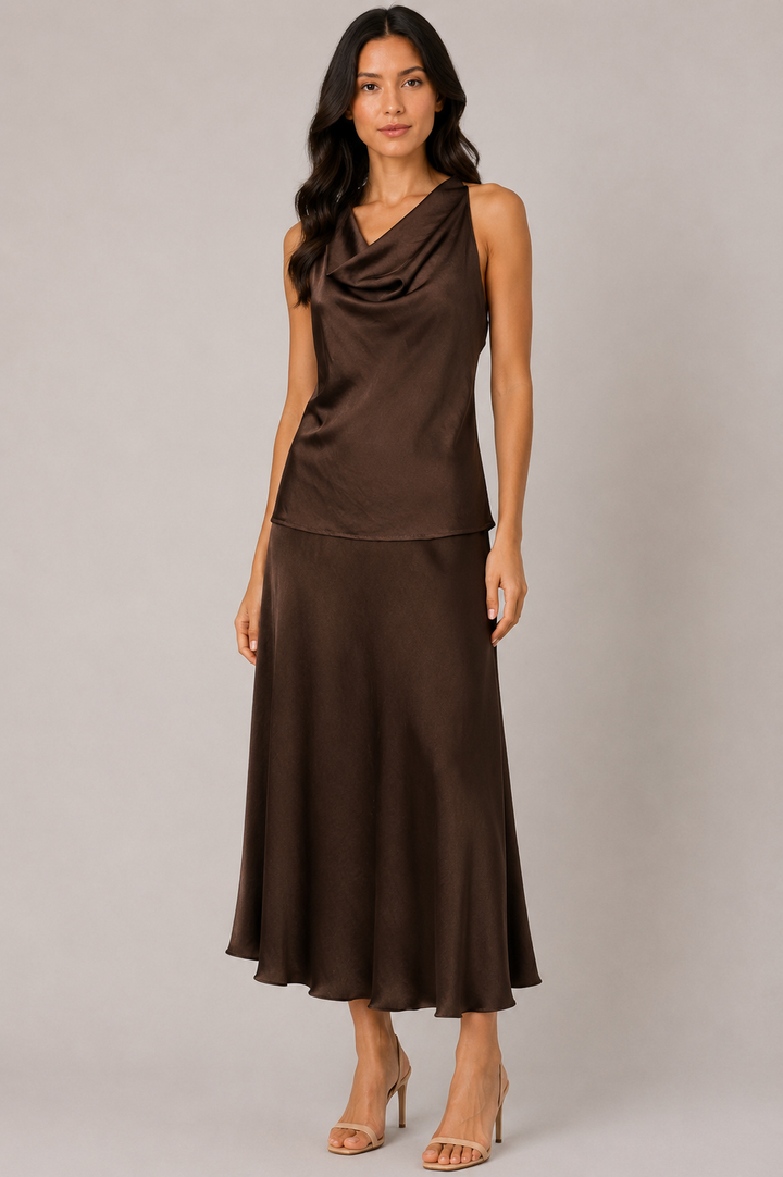 Gonna lunga in satin