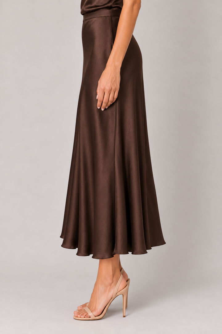 Gonna lunga in satin