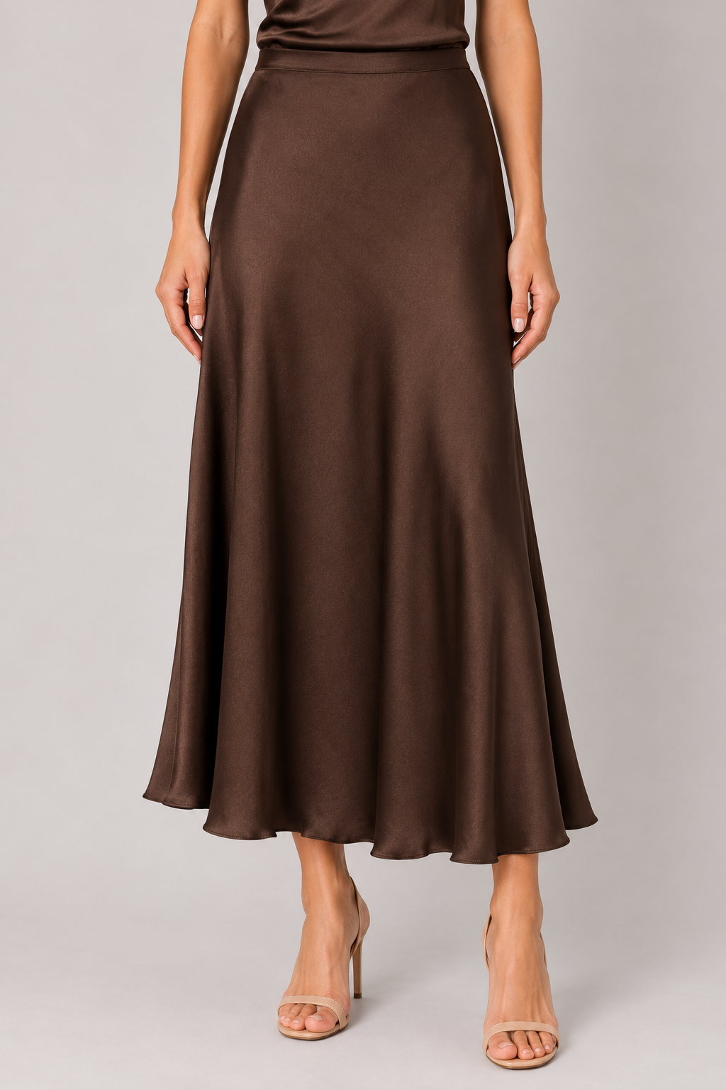 Gonna lunga in satin