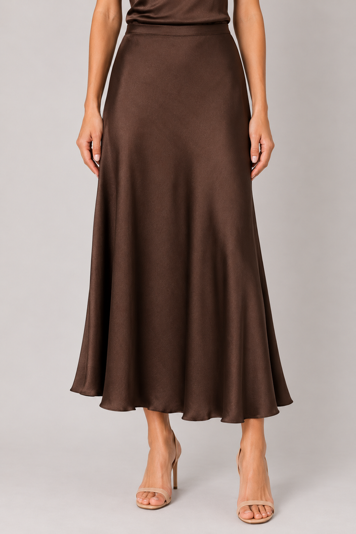 Gonna lunga in satin
