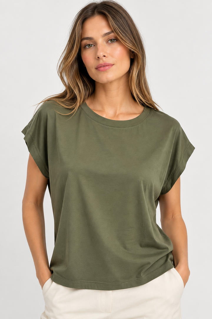 T-shirt in satin stretch