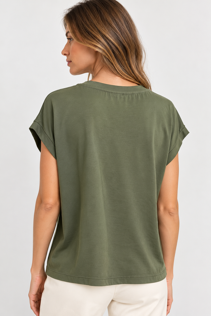 T-shirt in satin stretch