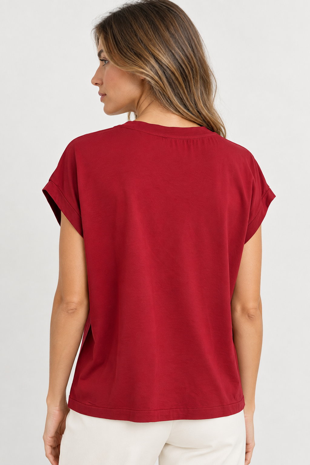 T-shirt in satin stretch