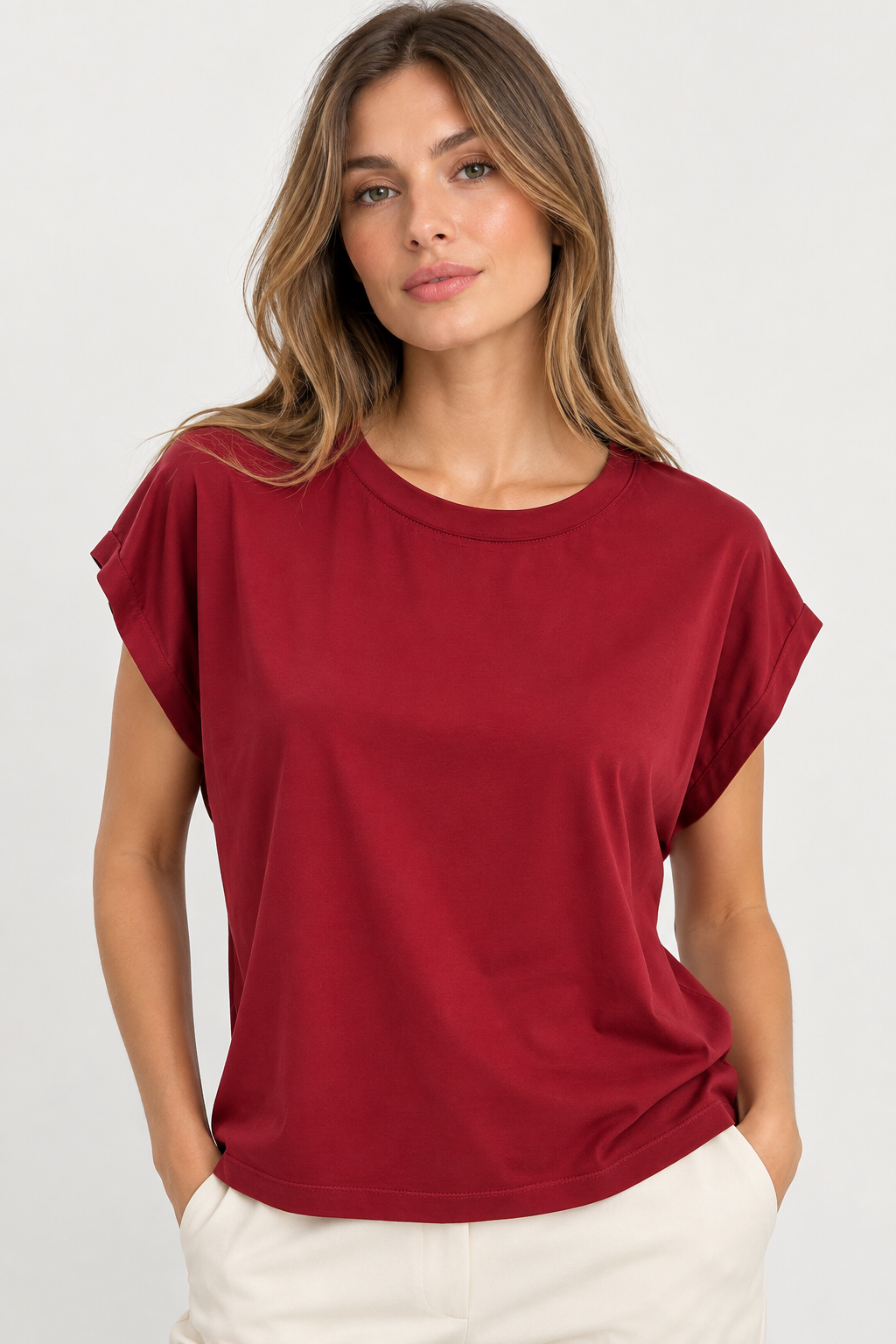 T-shirt in satin stretch