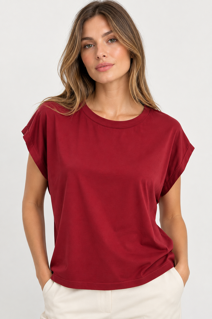 T-shirt in satin stretch