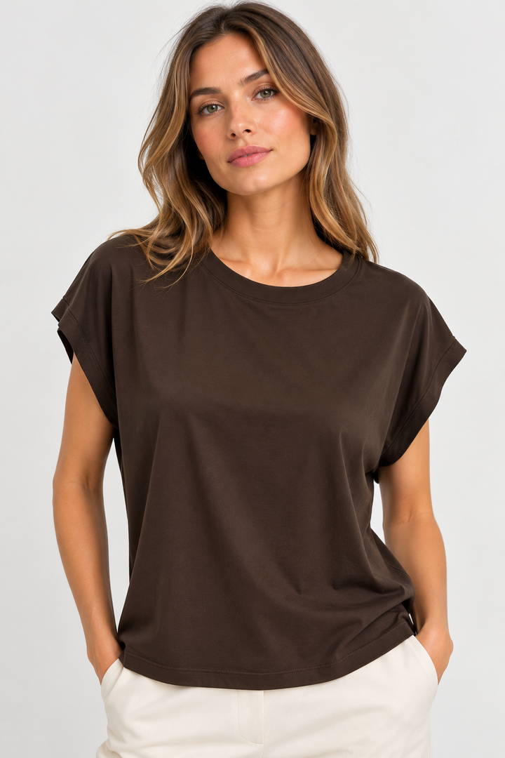 T-shirt in satin stretch