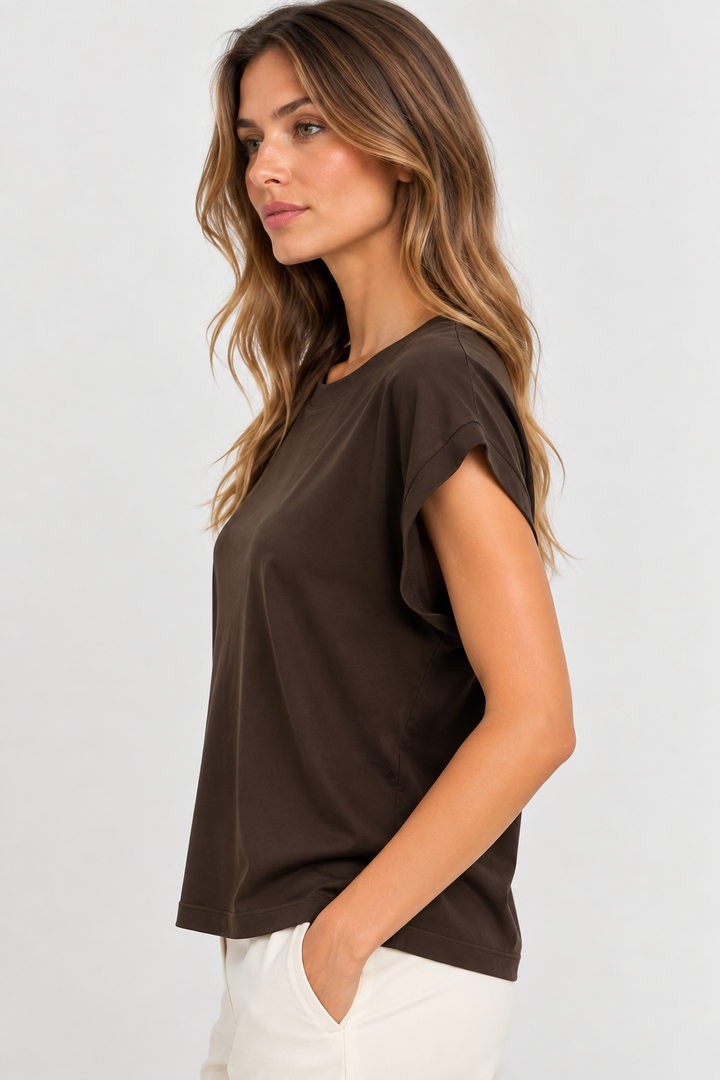 T-shirt in satin stretch