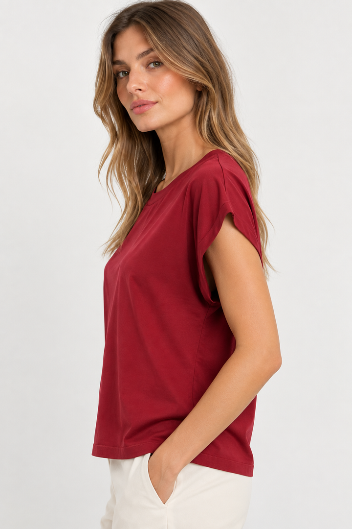 T-shirt in satin stretch