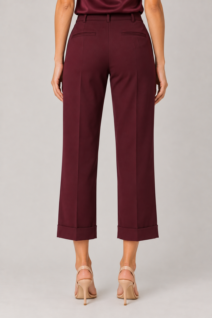 Pantalone cropped con risvolto