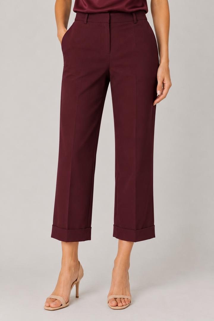 Pantalone cropped con risvolto