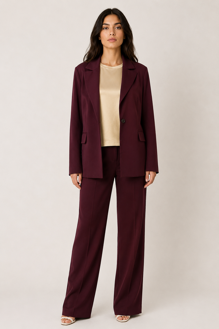 Blazer a un bottone in gabardine stretch