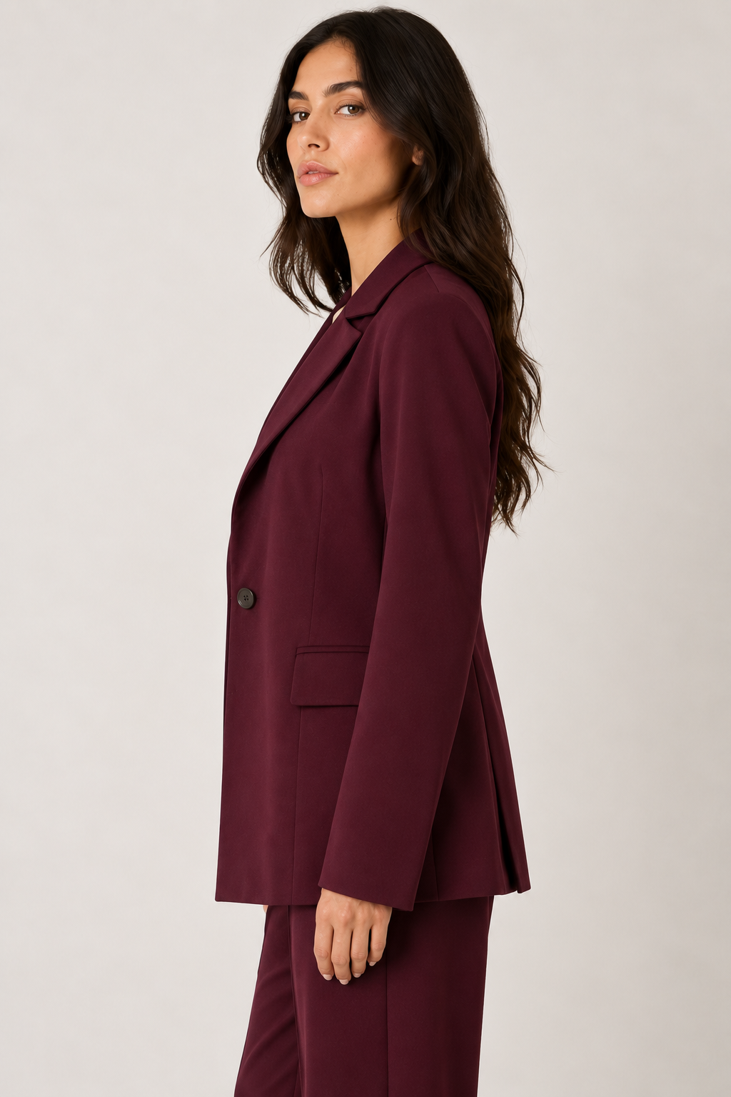 Blazer a un bottone in gabardine stretch