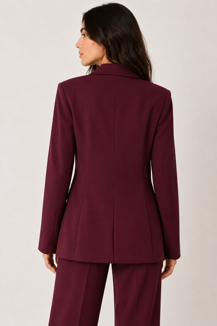 Blazer a un bottone in gabardine stretch