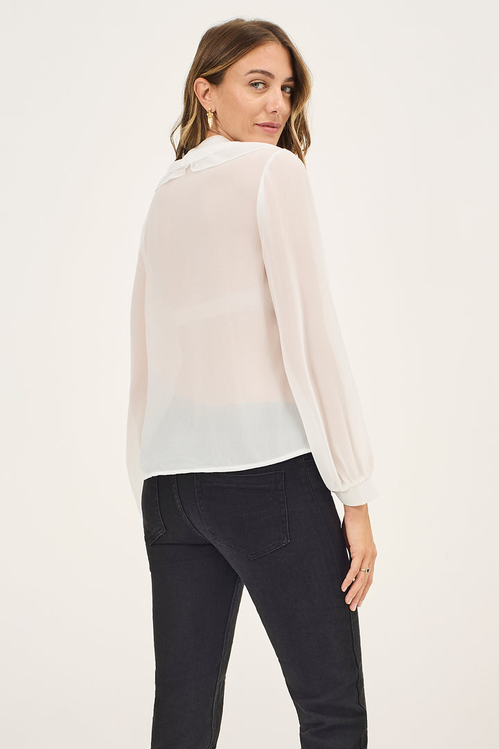 Camicia in georgette con ruches