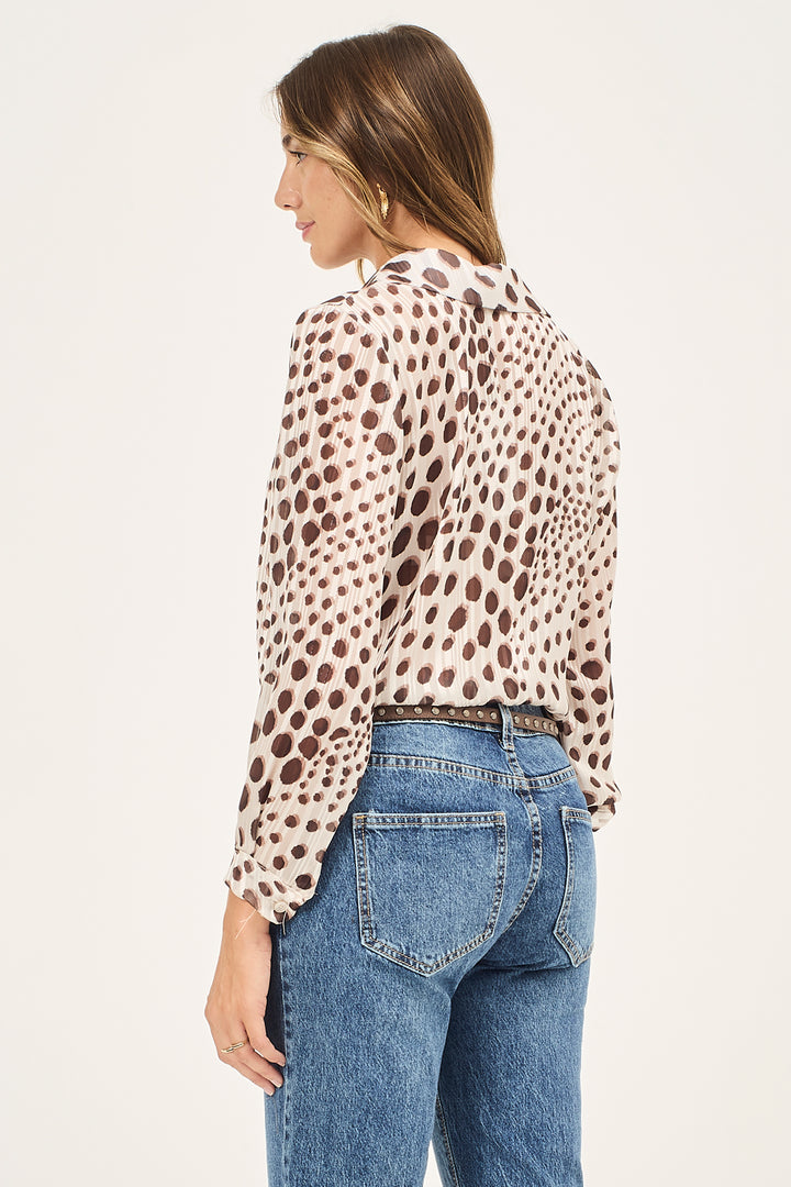 Camicia in georgette fantasia pois astratti