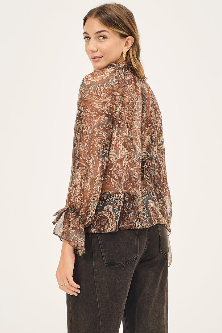 Blusa in georgette fantasia cachemire