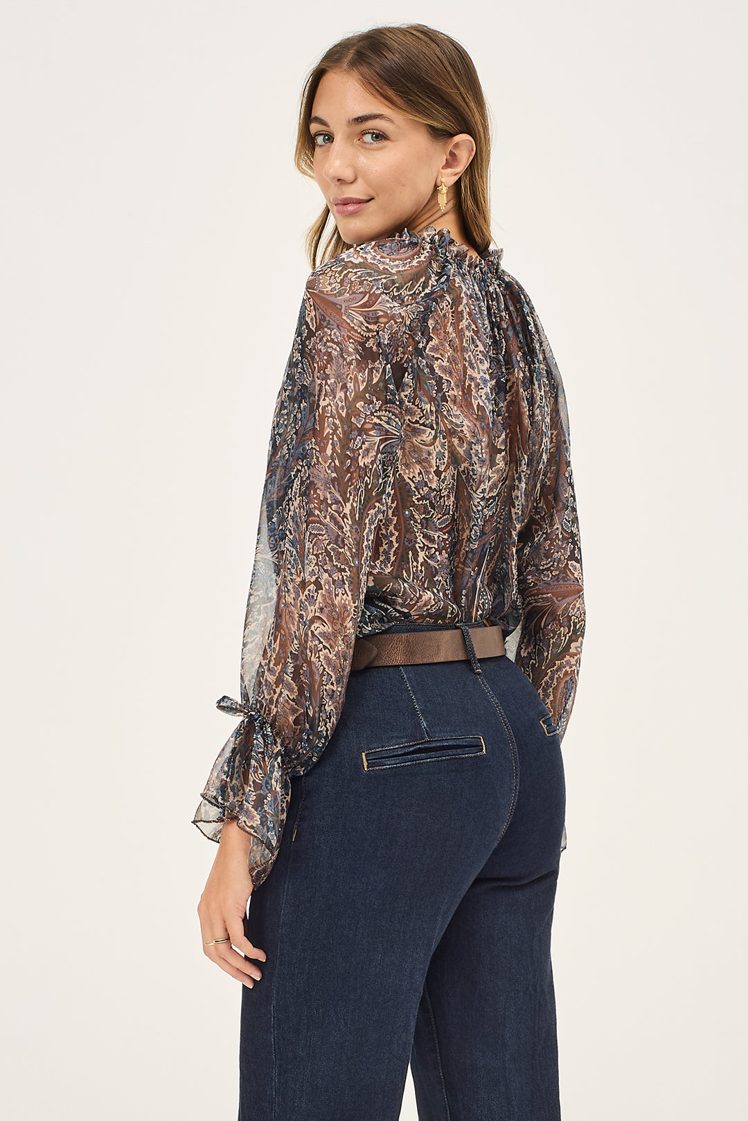 Blusa in georgette fantasia cachemire