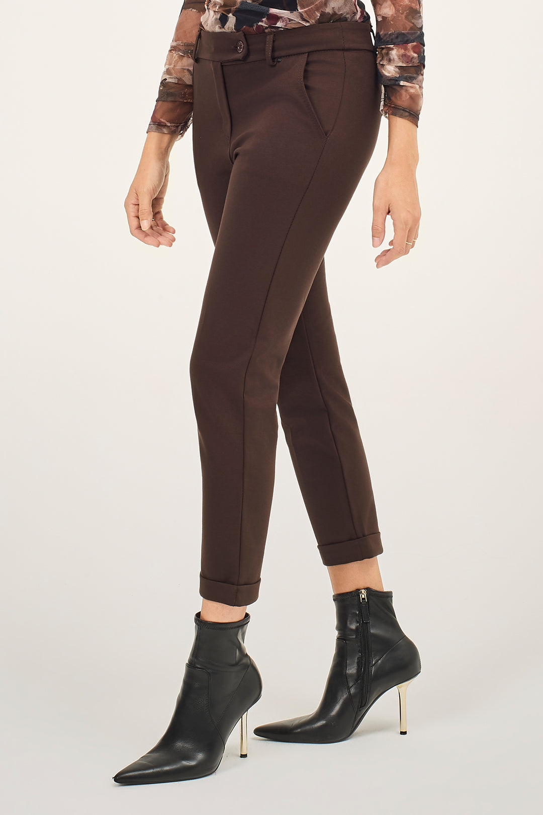 Pantalone chino in punto milano stretch