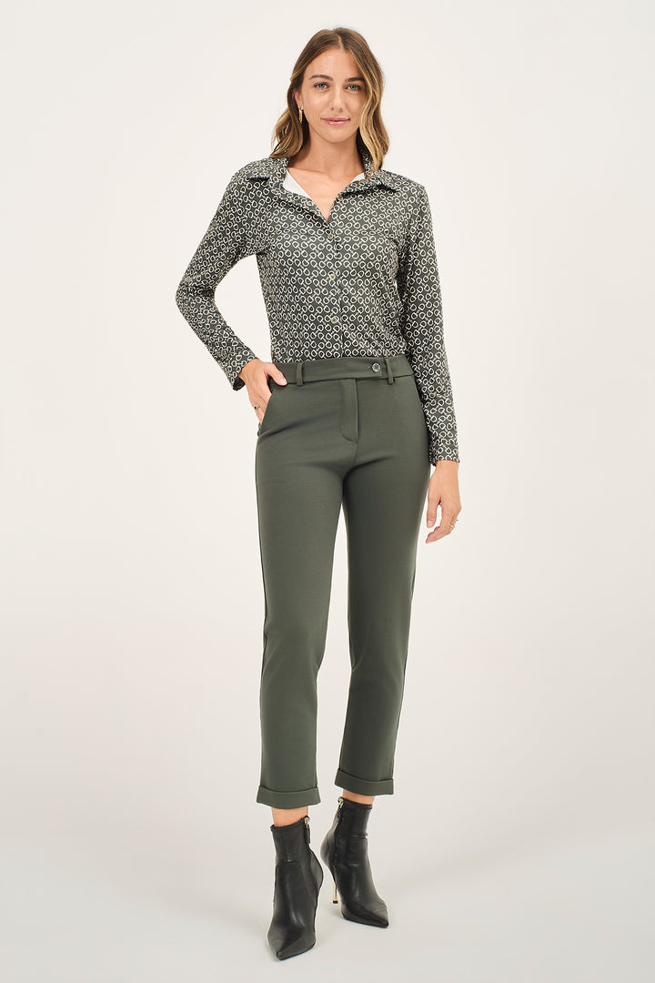 Pantalone chino in punto milano stretch