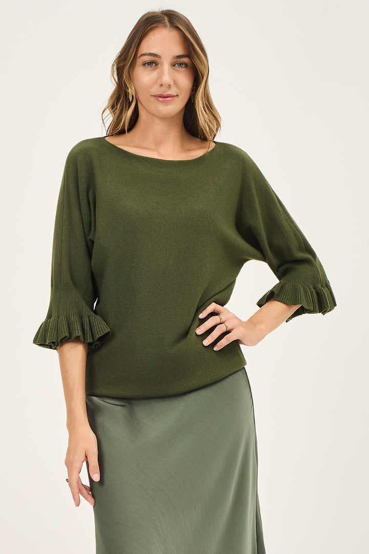 Maglia maniche a 3/4 con ruches