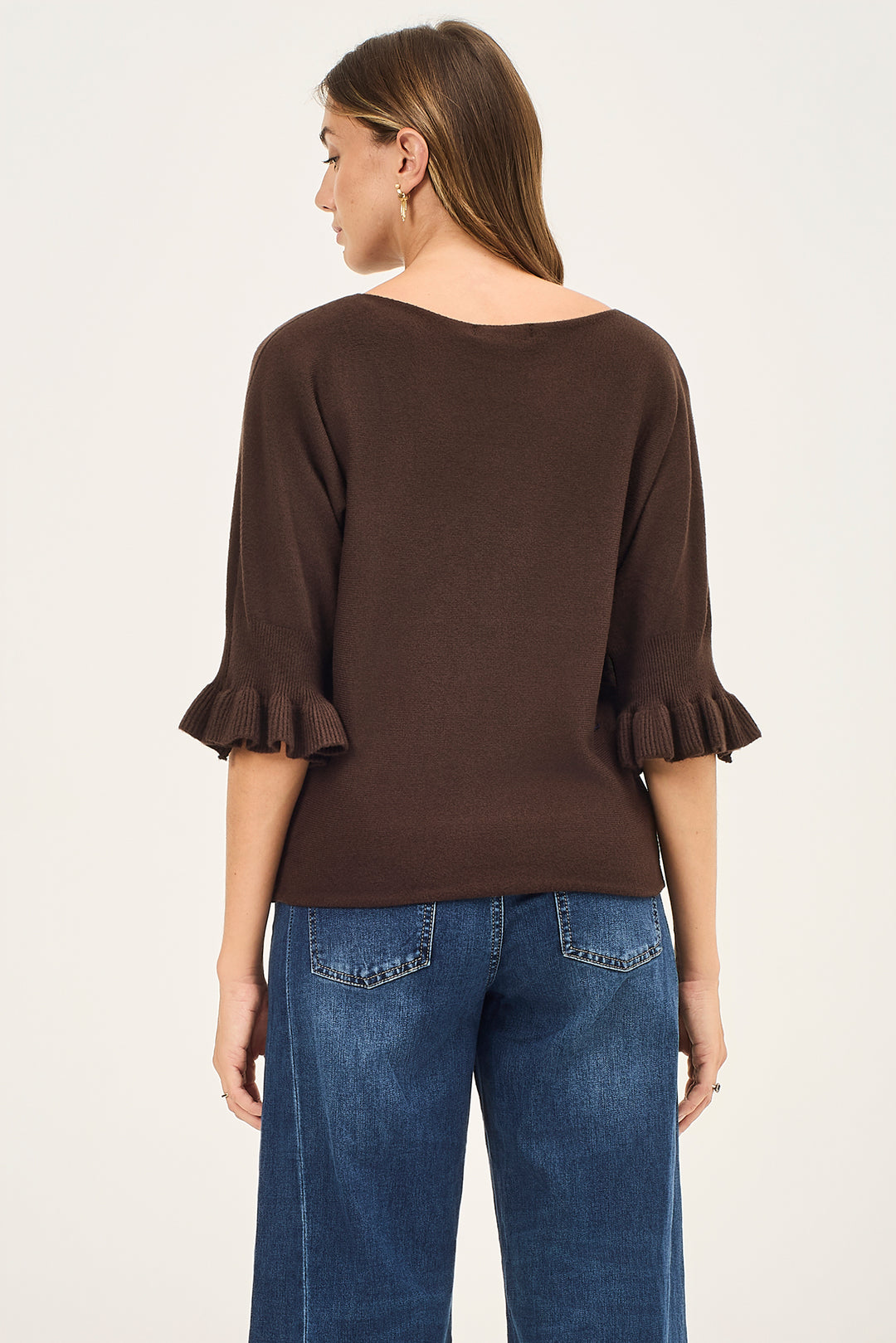 Maglia maniche a 3/4 con ruches