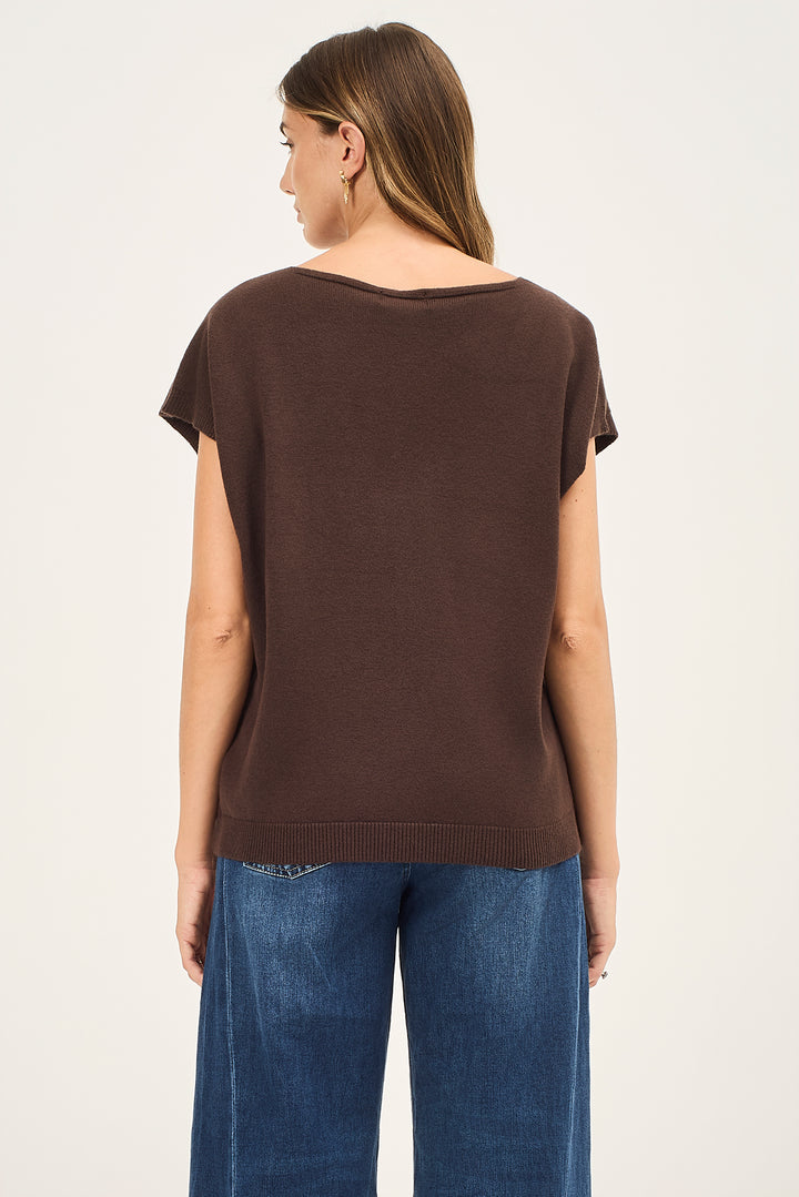 Gilet iscollo a V in maglieria