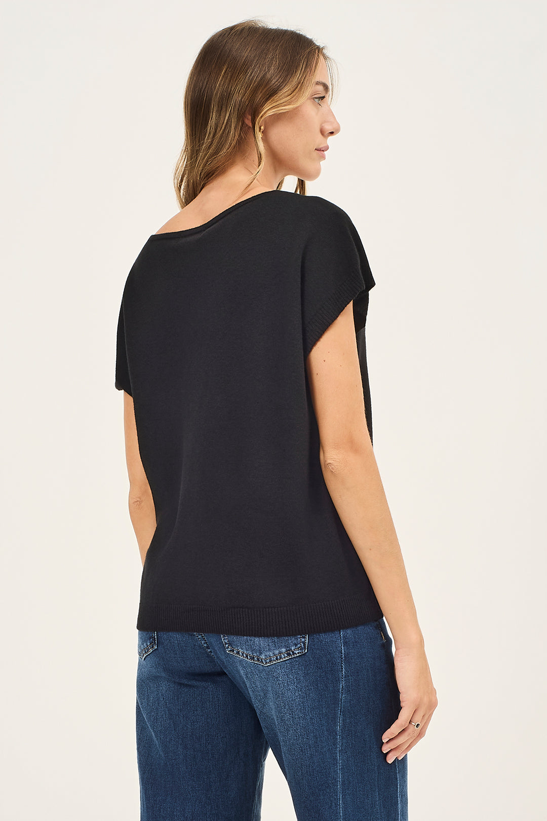 Gilet iscollo a V in maglieria