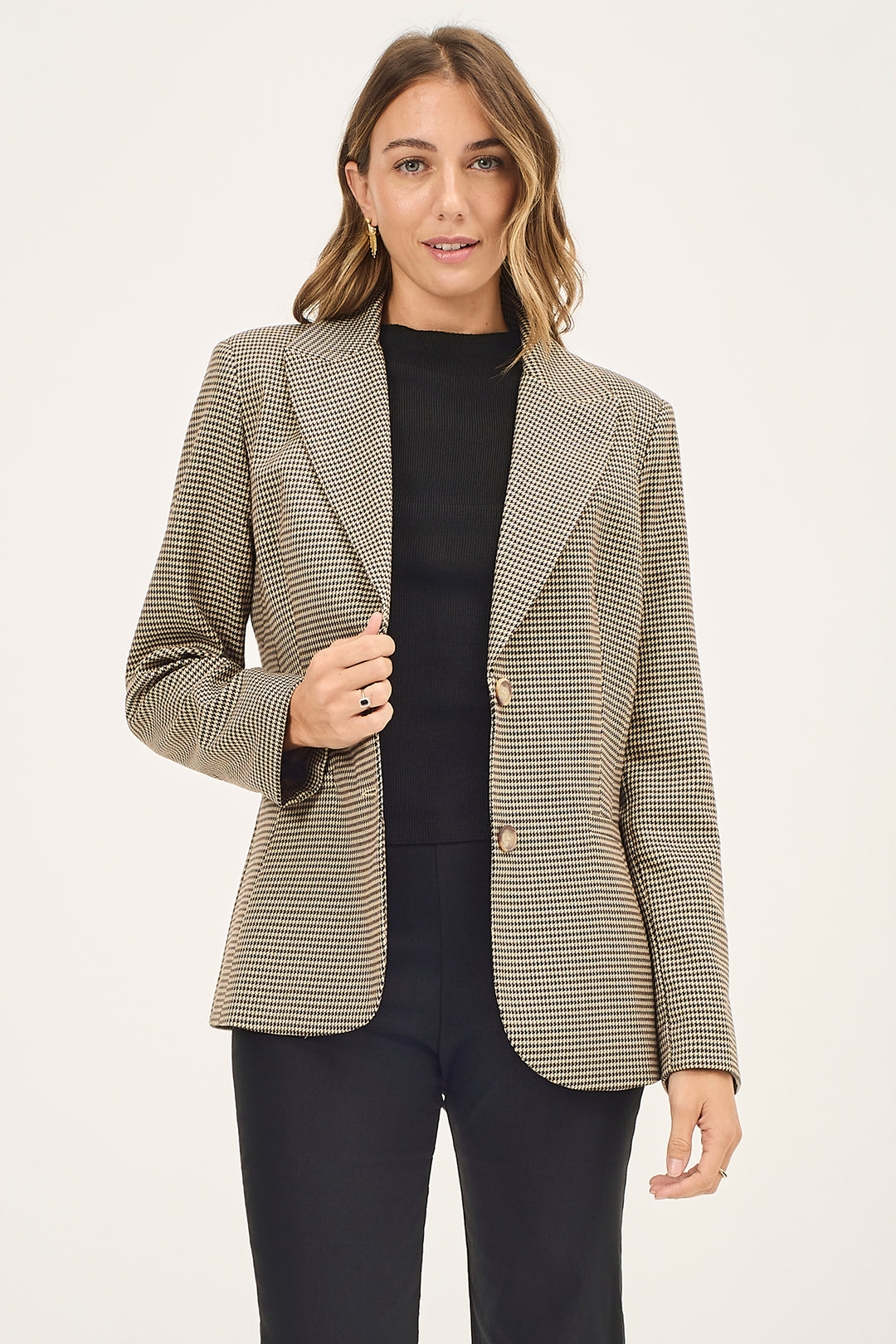 Blazer a due bottoni fantasia pied de poule