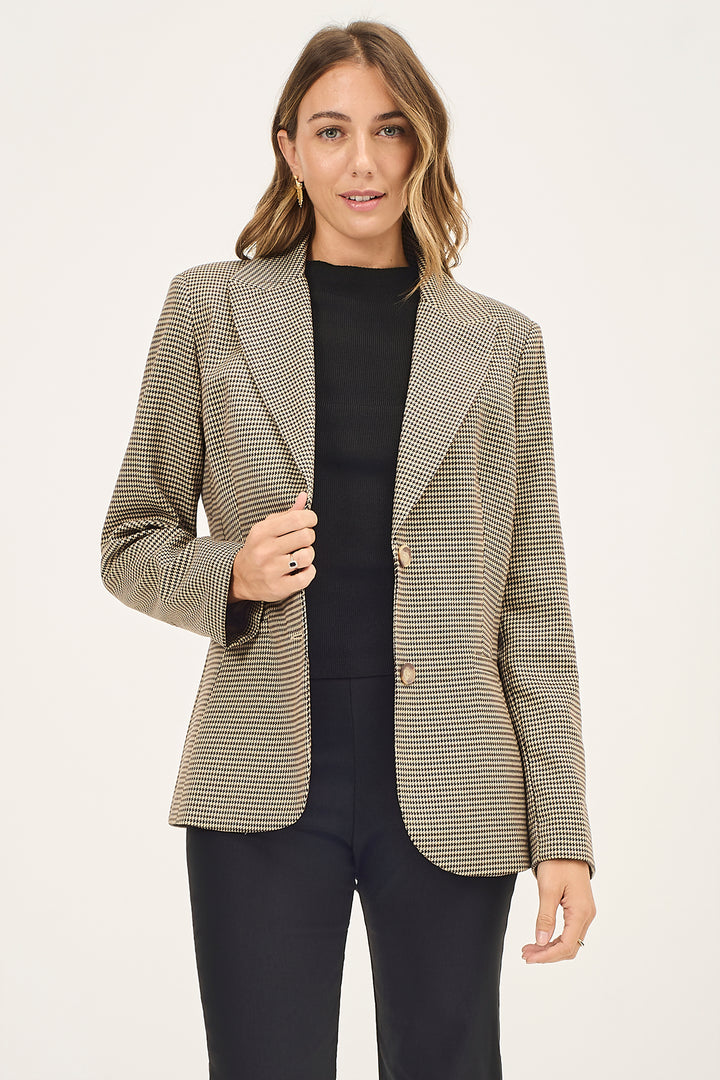 Blazer a due bottoni fantasia pied de poule