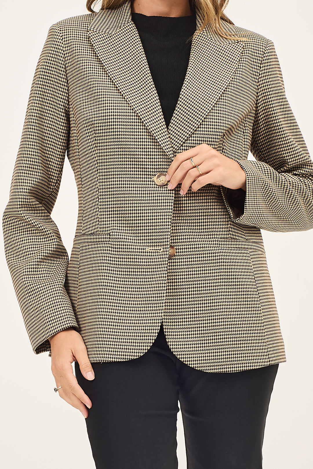 Blazer a due bottoni fantasia pied de poule