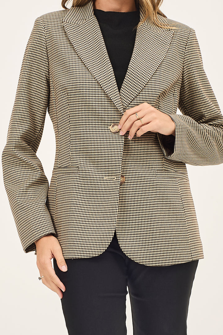 Blazer a due bottoni fantasia pied de poule