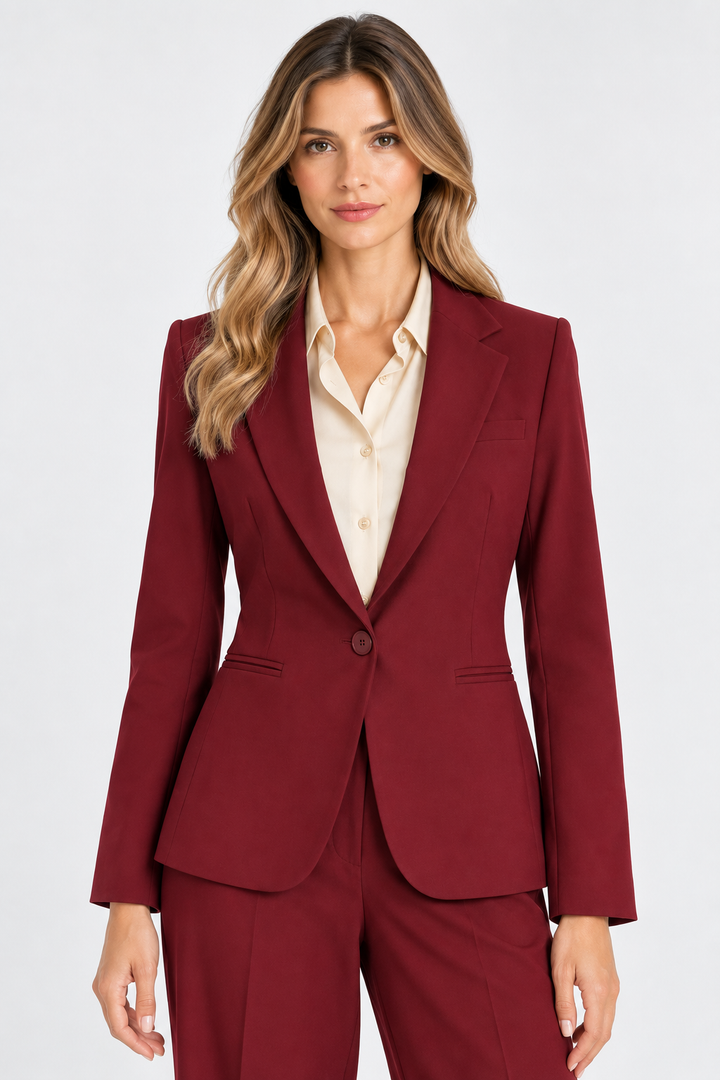 Blazer a un bottone in gabardine stretch