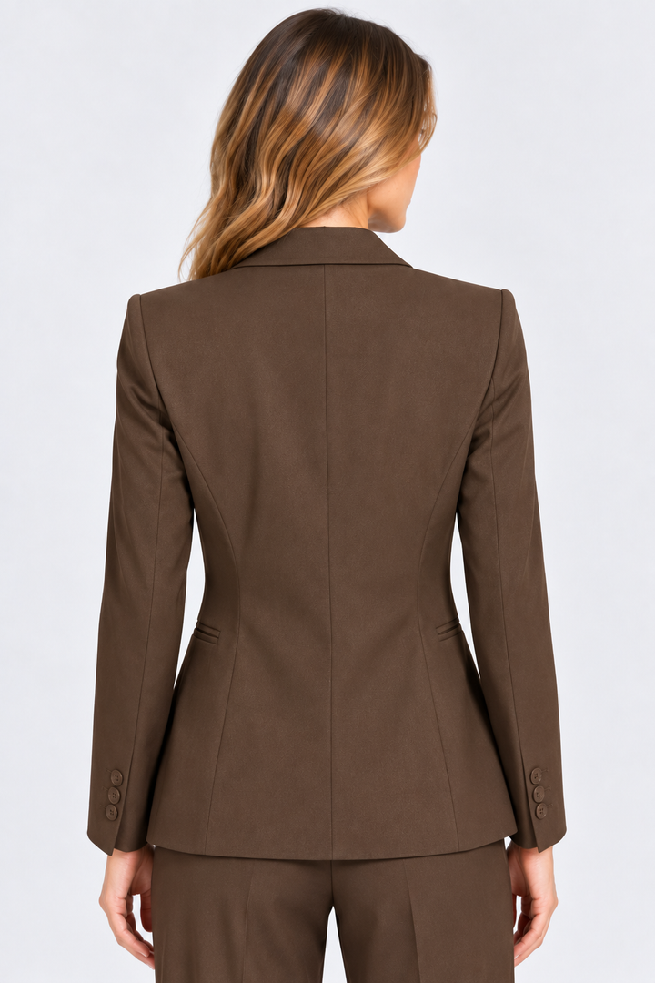 Blazer a un bottone in gabardine stretch