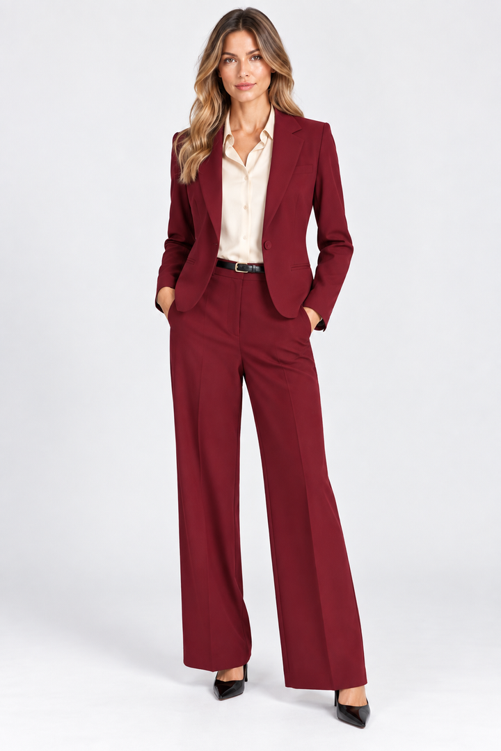 Blazer a un bottone in gabardine stretch