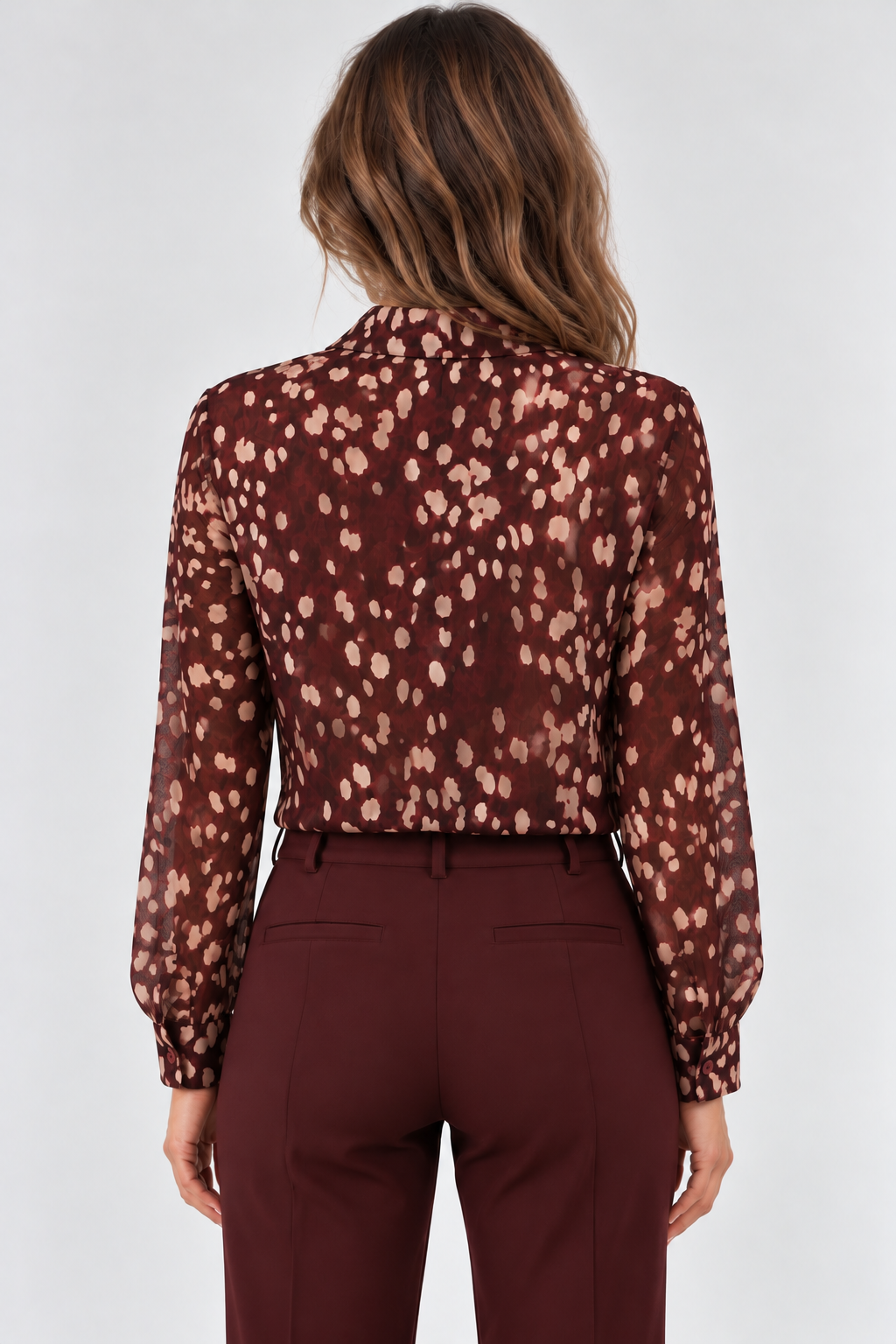 Camicia in georgette fantasia pois